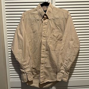 Men’s Burberry Long Sleeve Button Down Size Small Cream 100% Cotton